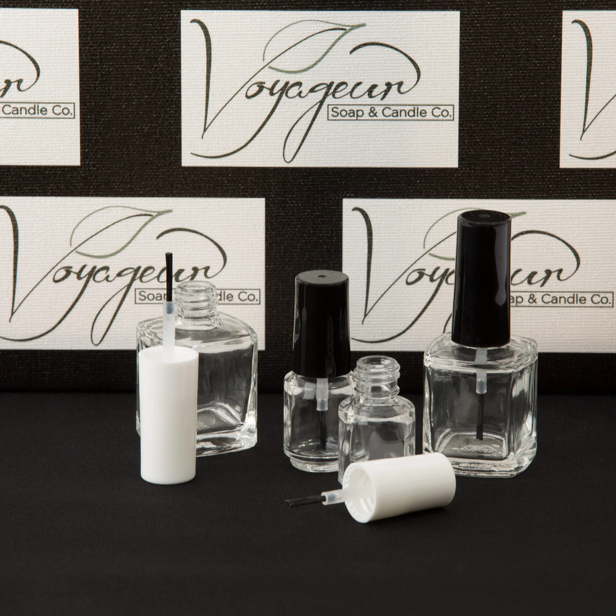 15 ml Beveled Square Nail Polish Bottle with Brush and White Cap - Image 2
