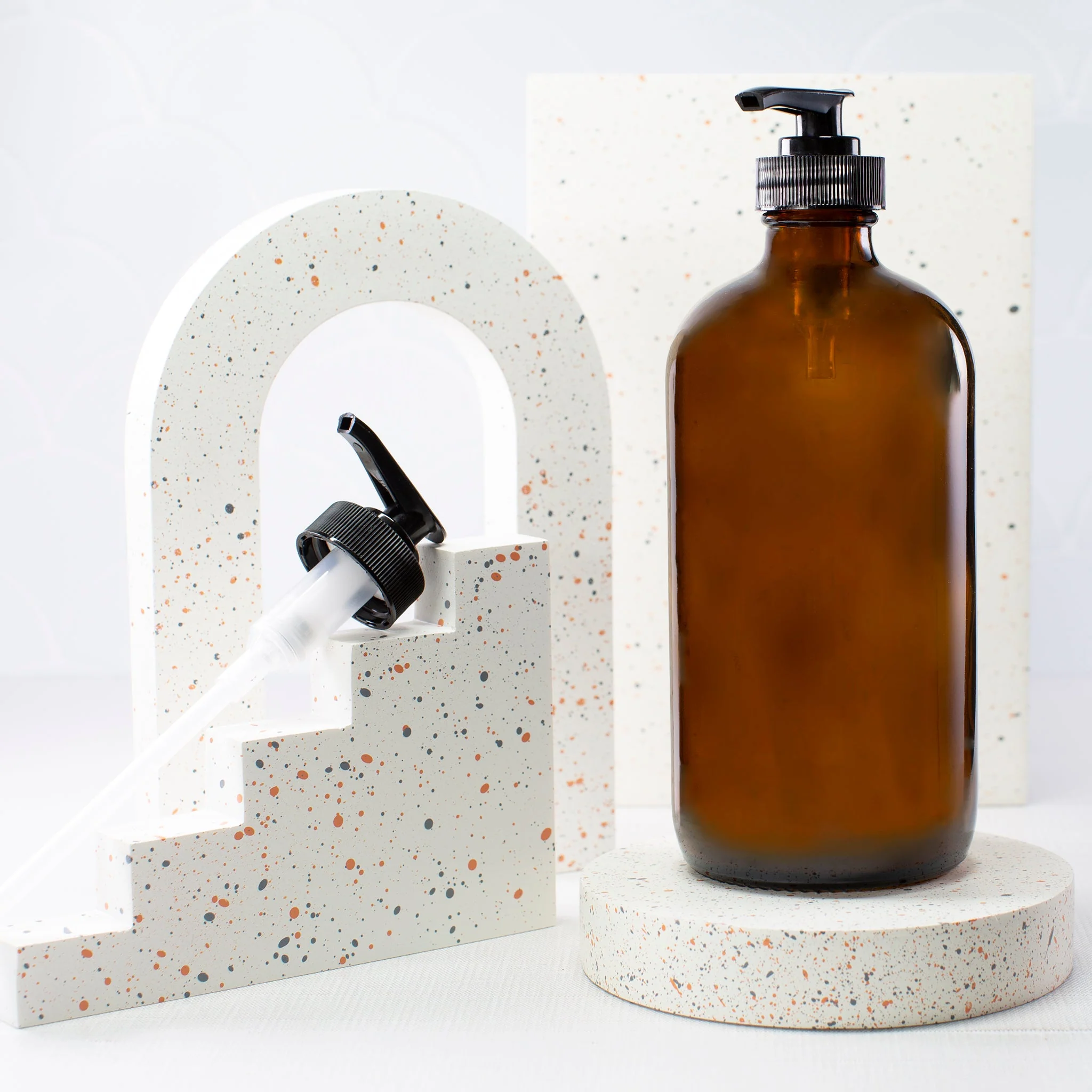 16 oz Amber Glass Bottle with 28-400 Neck - Image 2
