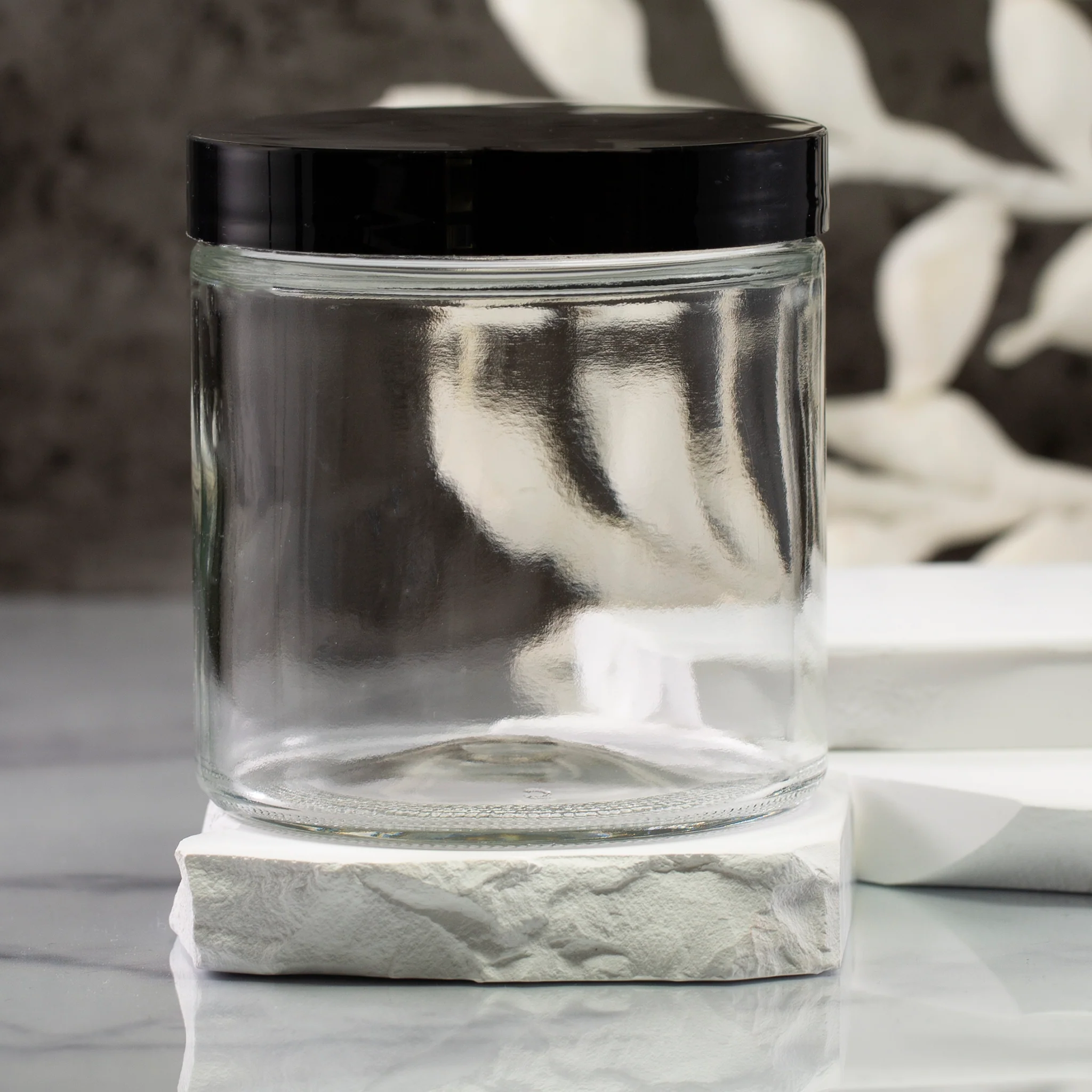 16 oz Clear Glass Jar with 89-400 Neck - Image 8