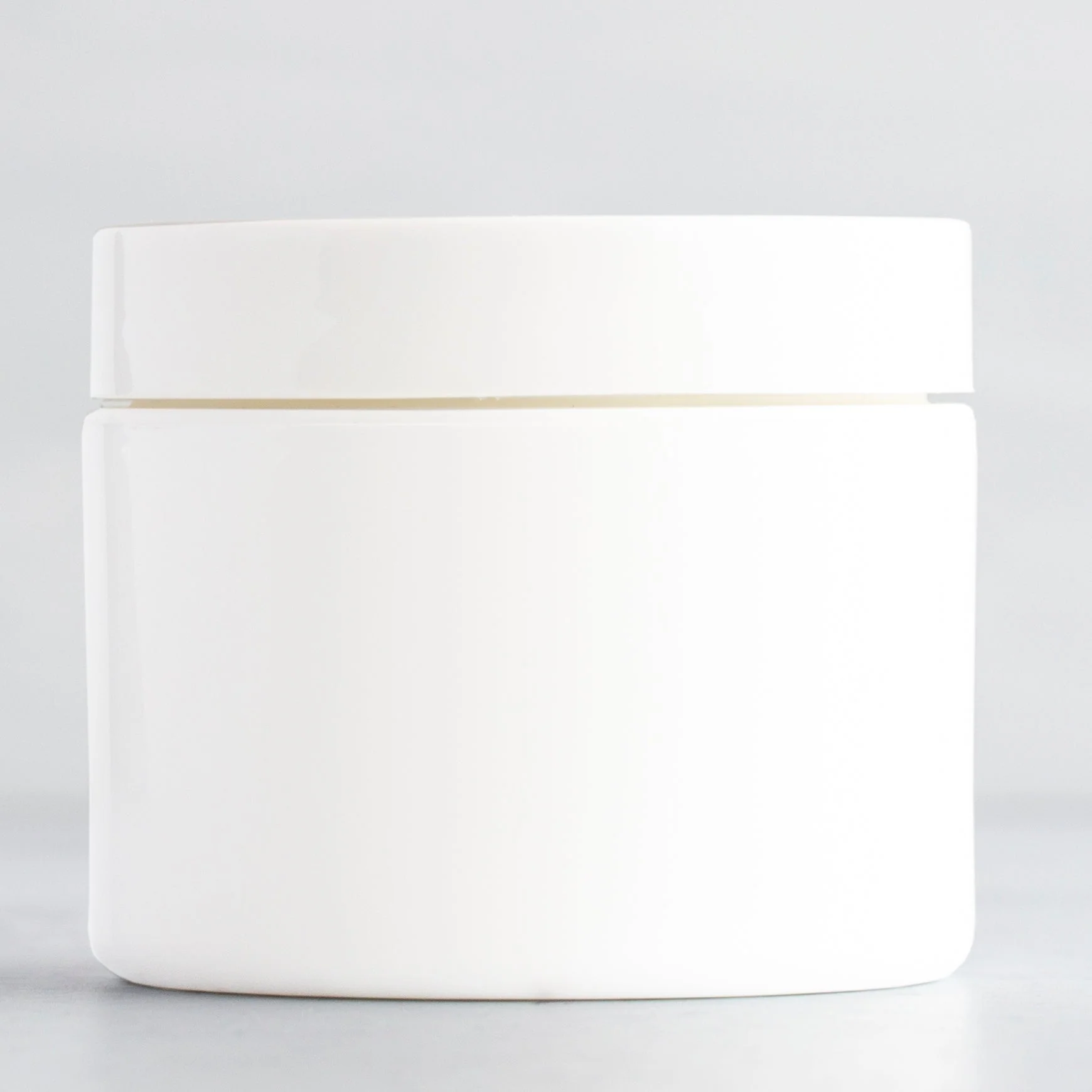 2 oz White Square Base Jar with 58-400 Neck