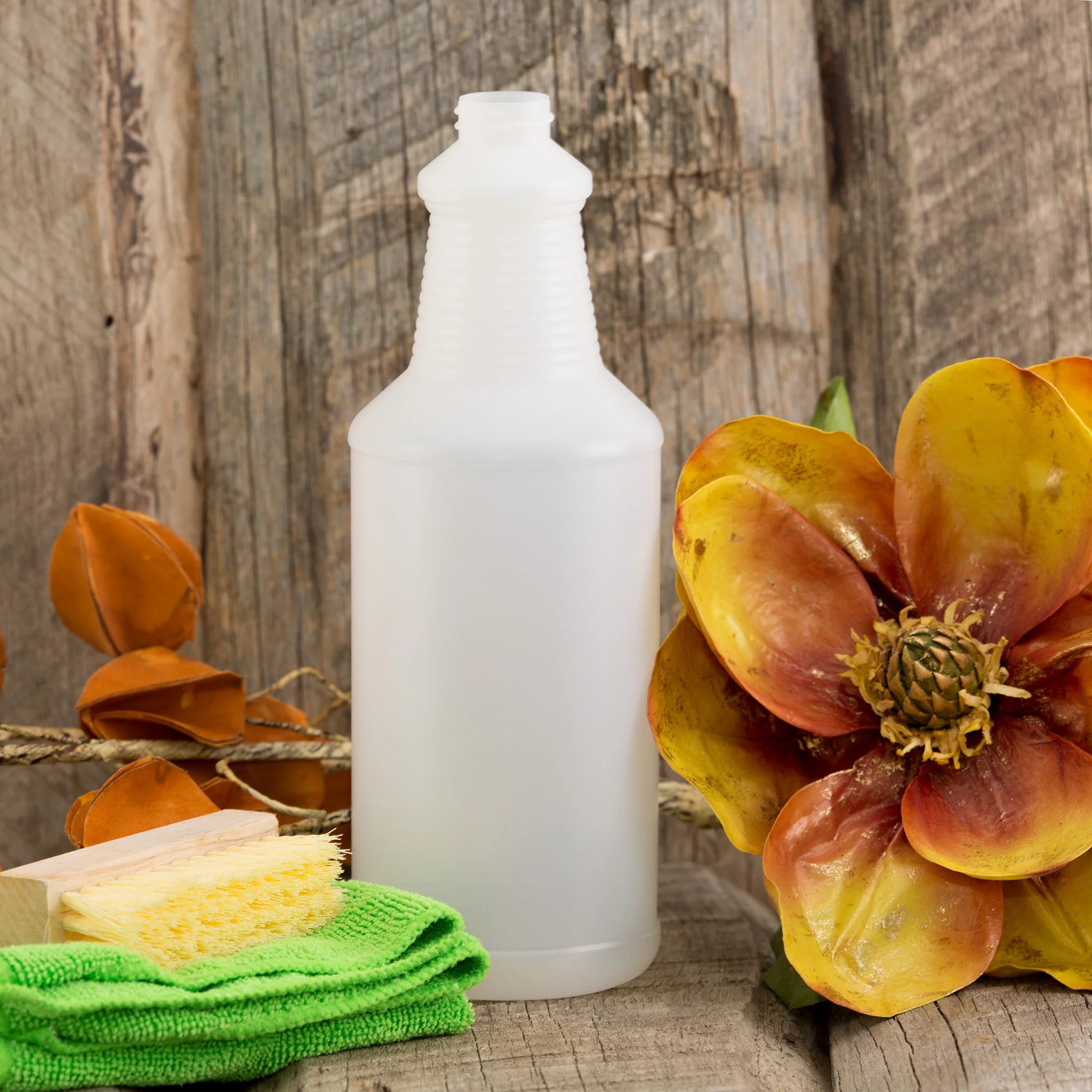 32 oz Natural Ring Neck Cleaner Bottle with 28-400 Neck