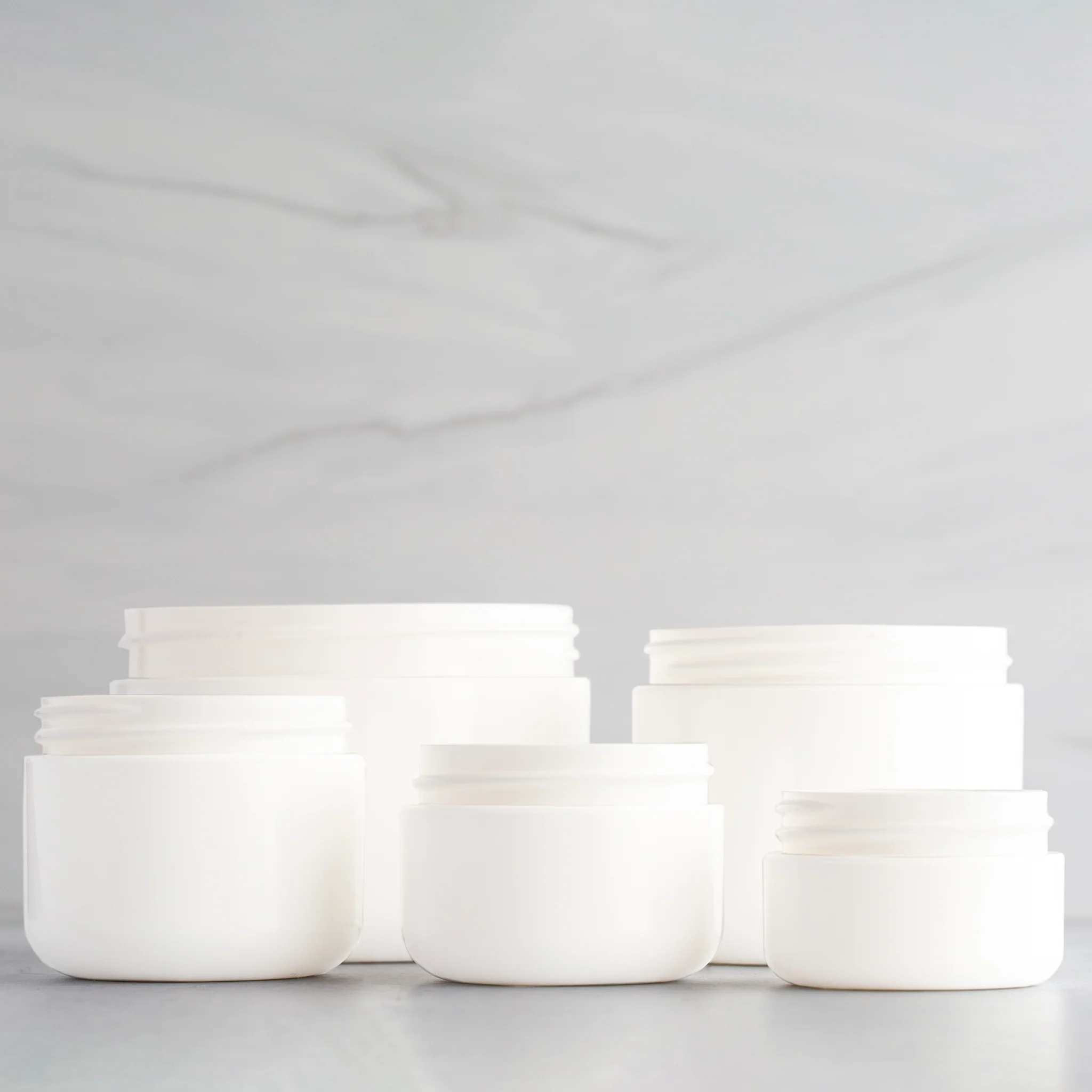 4 oz White Round Base Jar with 70-400 Neck - Image 3