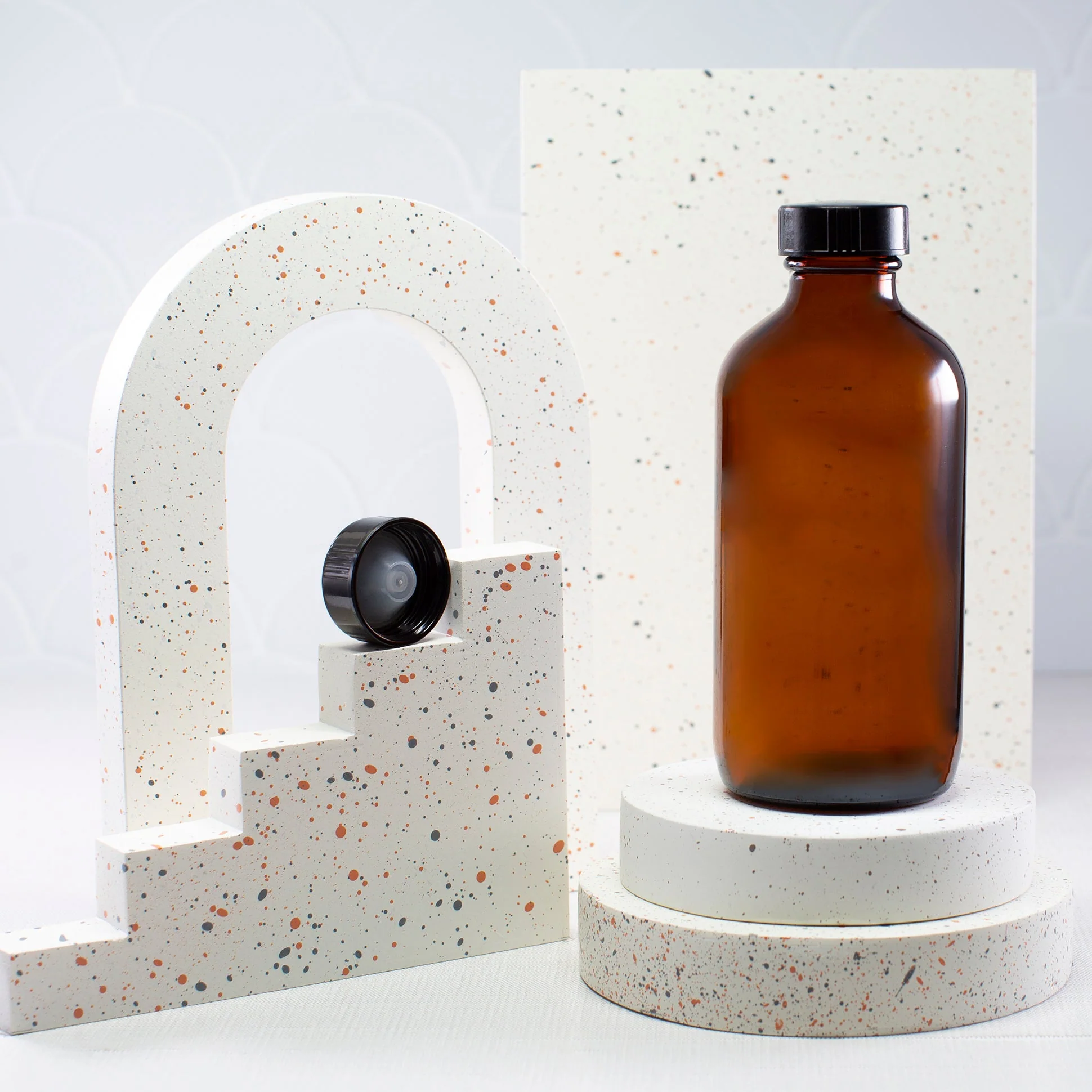 8 oz Amber Glass Bottle with 28-400 Neck - Image 2
