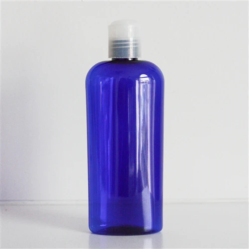 8 oz Blue PET Cosmo Oval with 24-410 Neck - Image 3