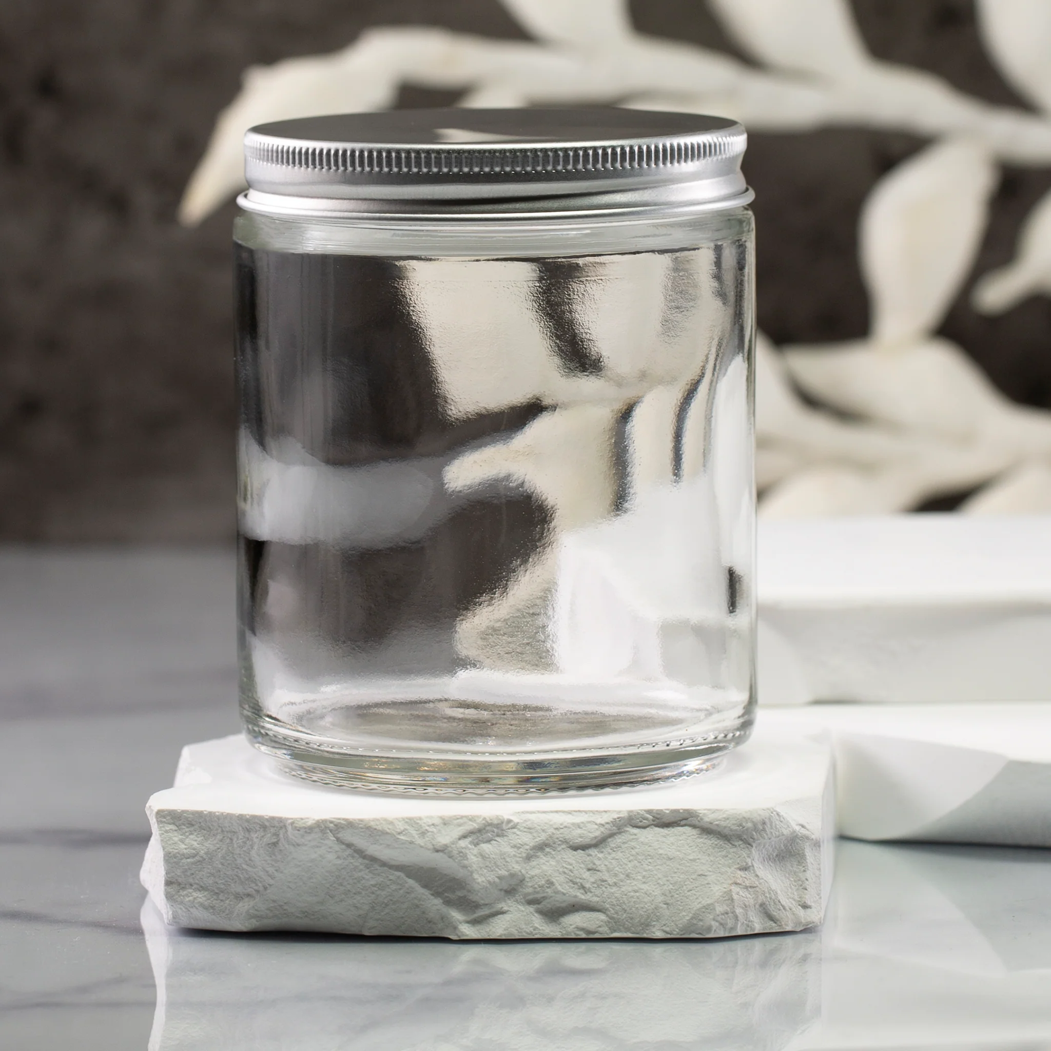8 oz Clear Glass Jar with 70-400 Neck - Image 10