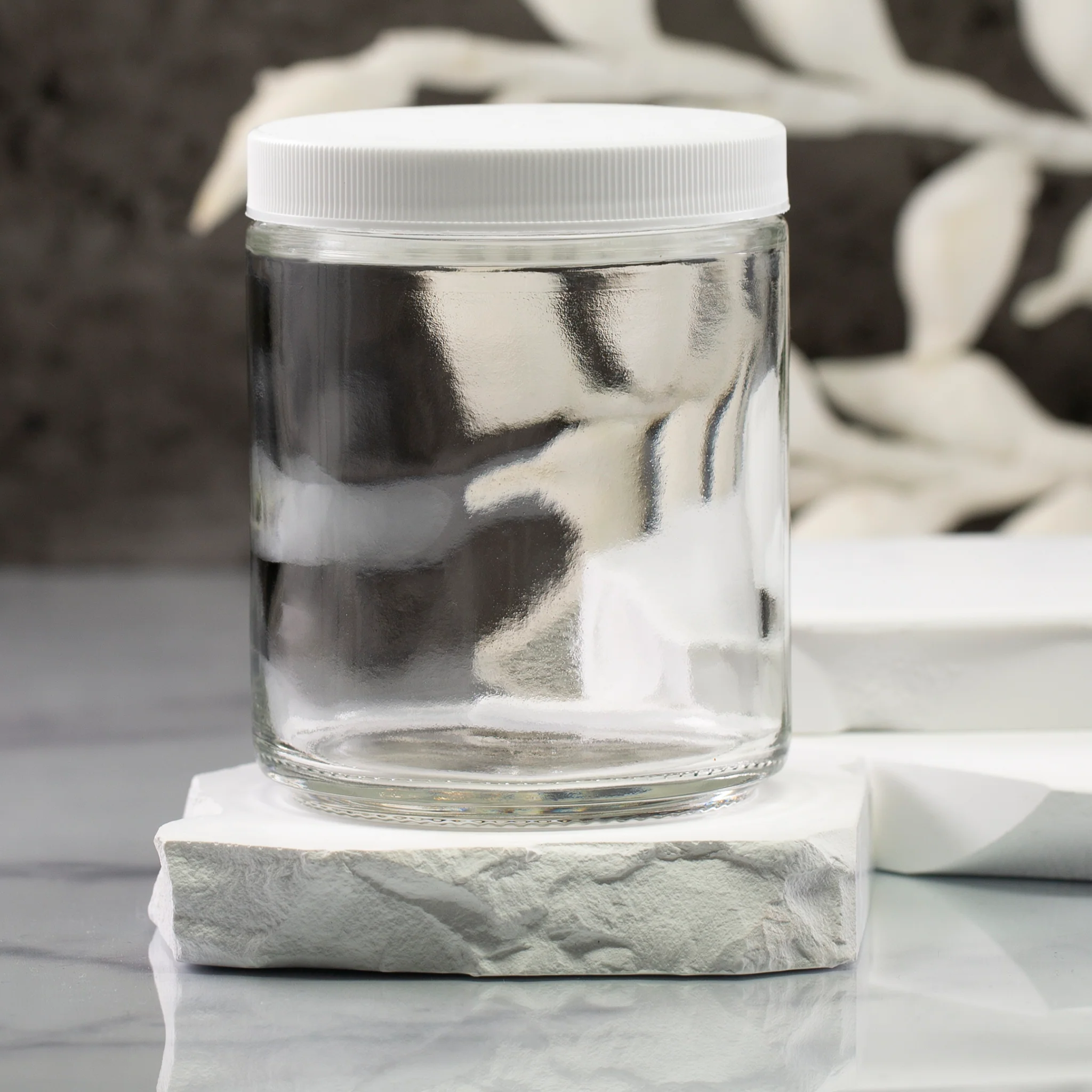 8 oz Clear Glass Jar with 70-400 Neck - Image 3
