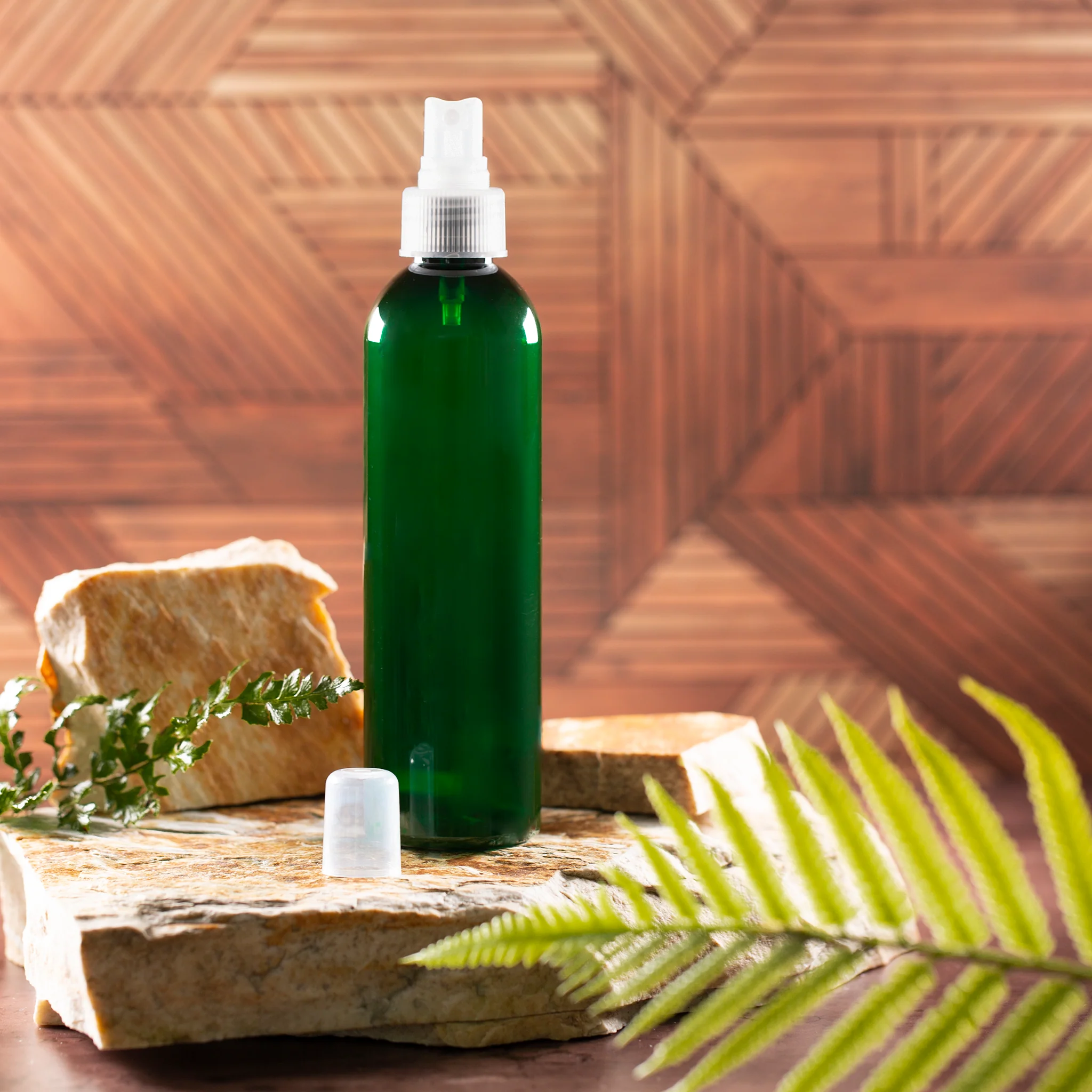 8 oz Green PET Bullet Bottle with 24-410 Neck - Image 8