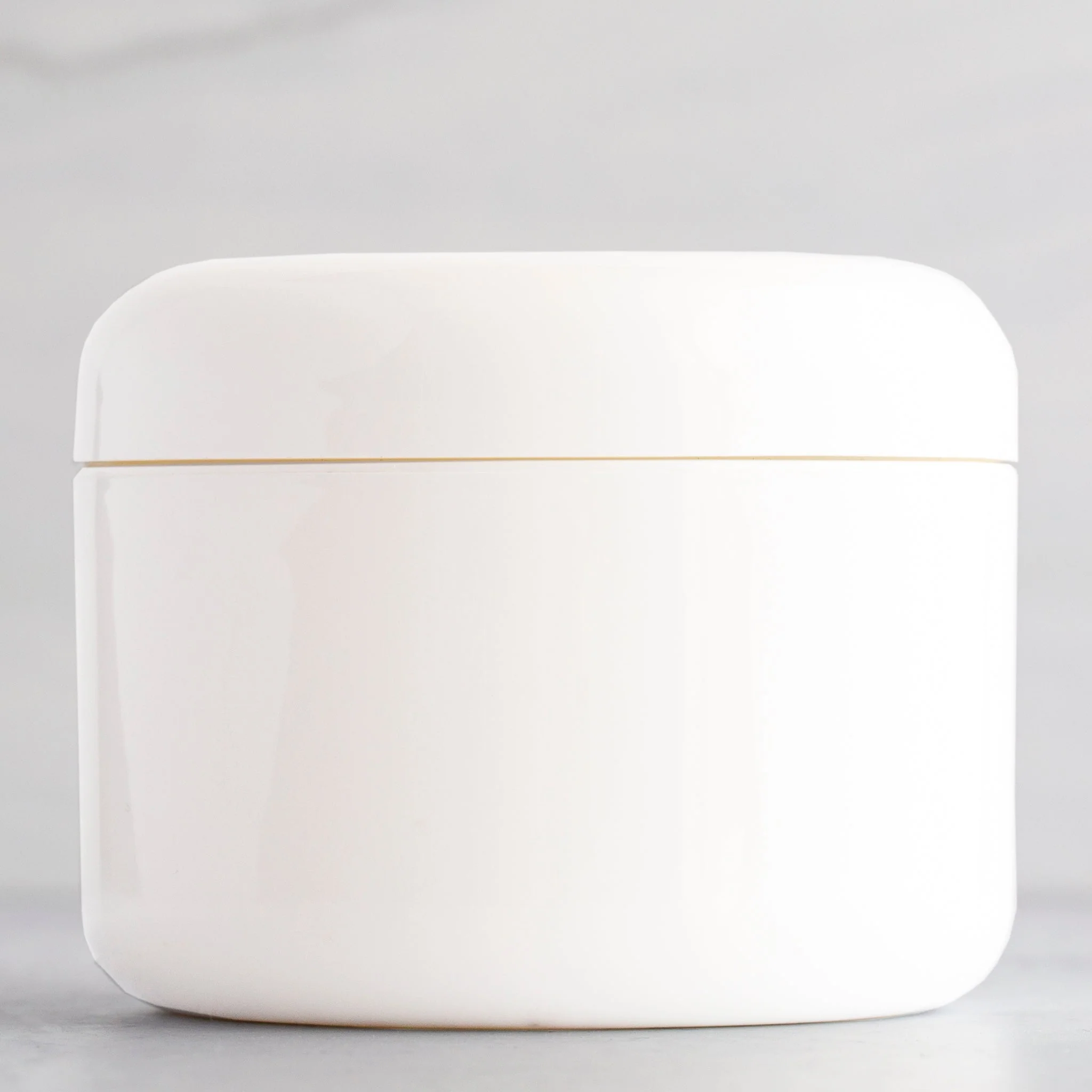 8 oz White Round Base Jar with 89-400 Neck