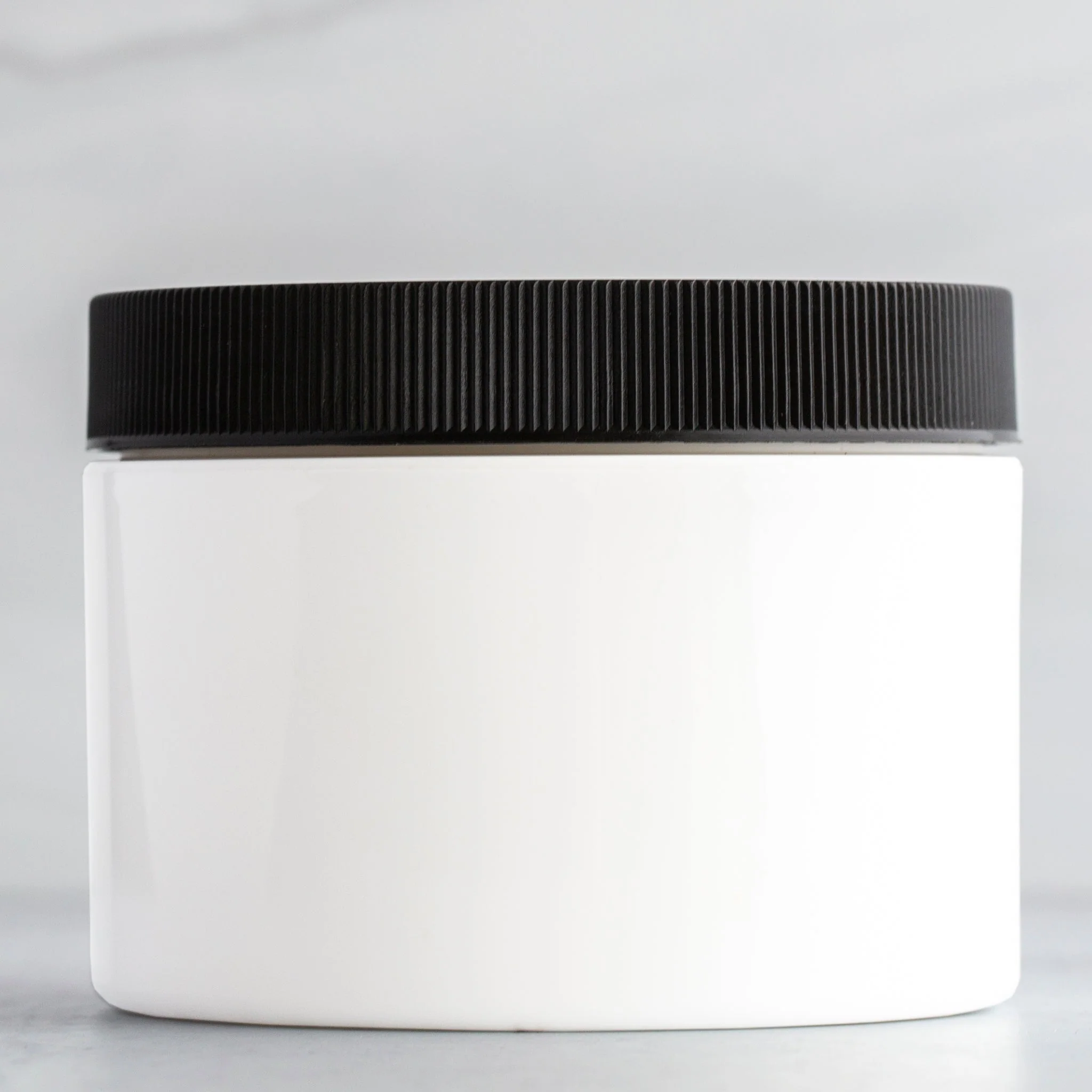 8 oz White Square Base Jar with 89-400 Neck - Image 2