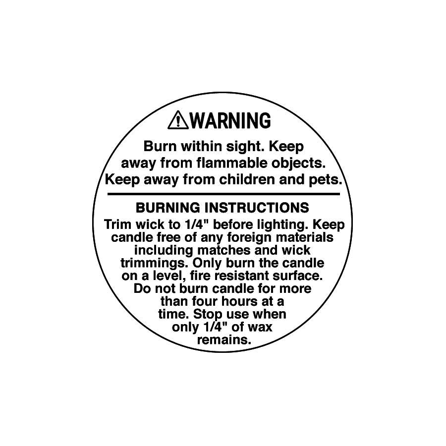 Candle Caution Labels - 1.25" Diameter - Image 2