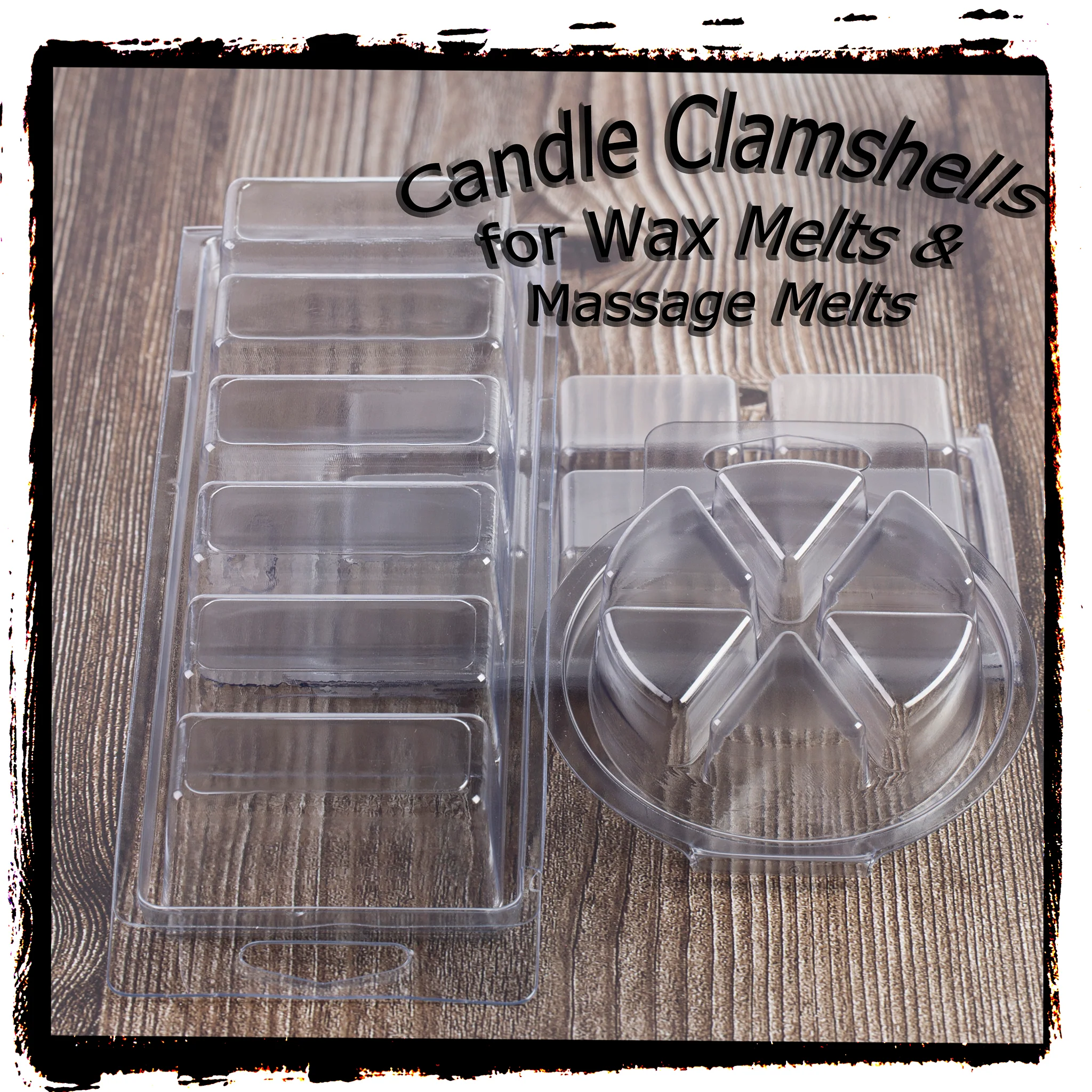 Round 6 Cavity Pie Shaped Wax Melt Clamshell Mold - Image 2