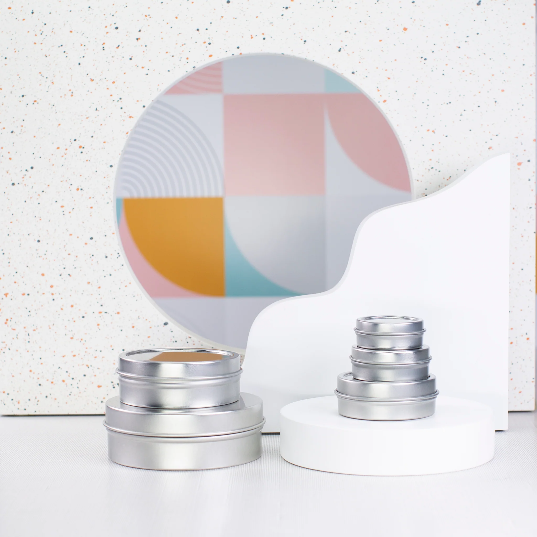 .25 oz Silver Shallow Metal Tin with Slip Cover Lid - Image 2
